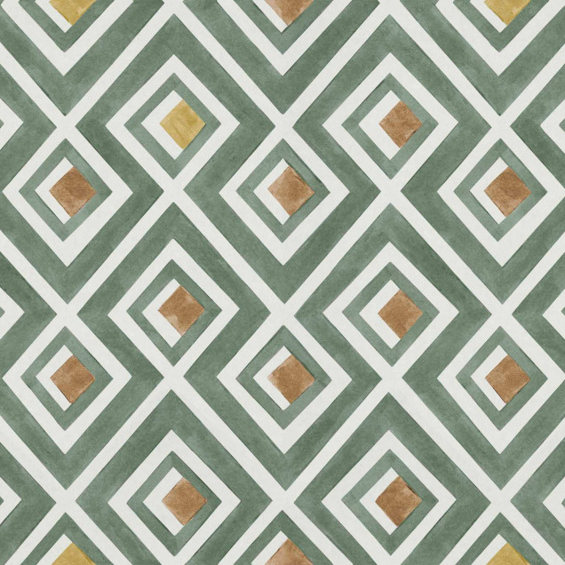 Tapet lavabil Vidriera, Sage, Coordonne, cu un design geometric modern, verde deschis, perfect pentru a adăuga o notă de eleganță și stil oricărei camere.