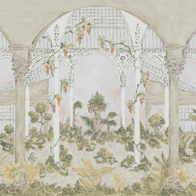 Tapet lavabil Invernaderio cu design floral si arcuri
