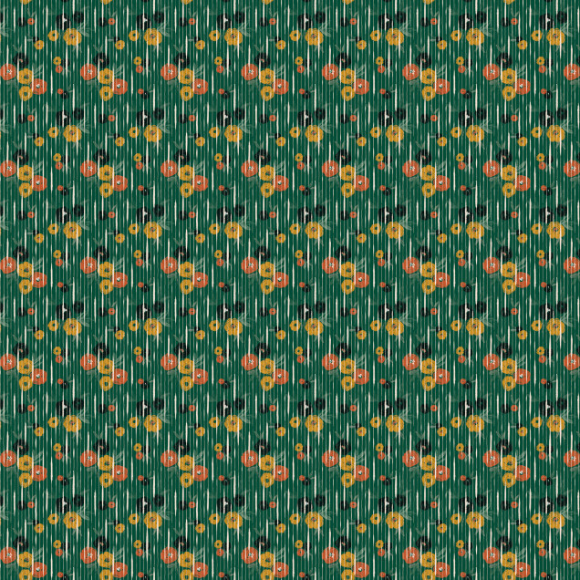 Tapet cu design modern Broken Poppies, Green