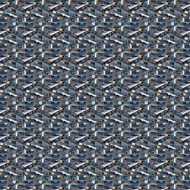 Hidden Fruits, Blue, TresTintas -  cu design geometric unic