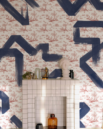 Tapet lavabil Toile Strokes, Garnet, TresTintas - design elegant, grafică modernă