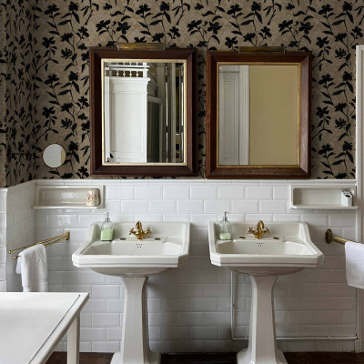 Tapet baie cu design floral abstract