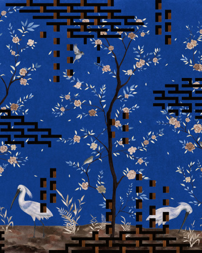 Tetris Chinoiseries, Blue, TresTintas