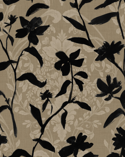 Tapet baie cu design floral abstract