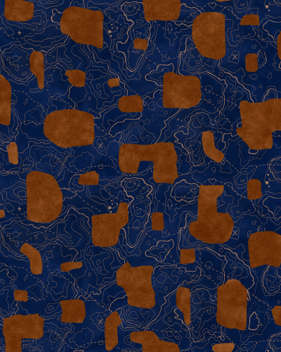 Tapet lavabil Map Xylography, Tobacco, design modern, culoare Tobacco, perfect pentru living, dormitor, hol