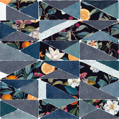 Hidden Fruits, Blue, TresTintas -  cu design geometric unic