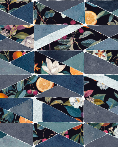 Hidden Fruits, Blue, TresTintas -  cu design geometric unic