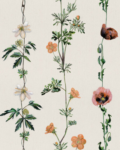 Climbing Flowers, Linen, Coordonne 5mp / rola