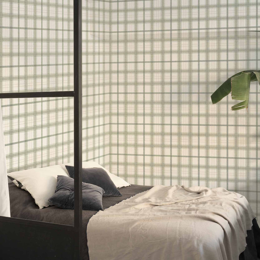 Tapet Check 11,5, Matcha, Coordonne 5mp / rola, cu design minimalist, in nuanta Matcha