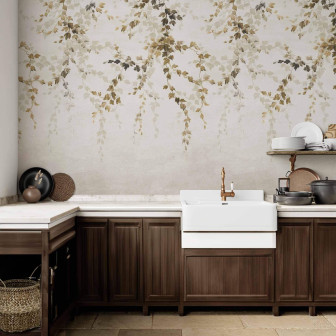 Tapet cu design modern si elegant Vine Shadow, curry, Coordonne