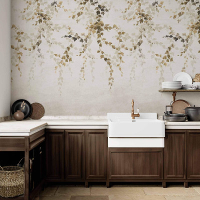 Tapet cu design modern si elegant Vine Shadow, curry, Coordonne