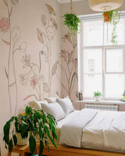 Tapet floral lavabil Countryside, Pink, Coordonne, cu un design delicat și modern, perfect pentru dormitor, living sau alte spații din casa ta.