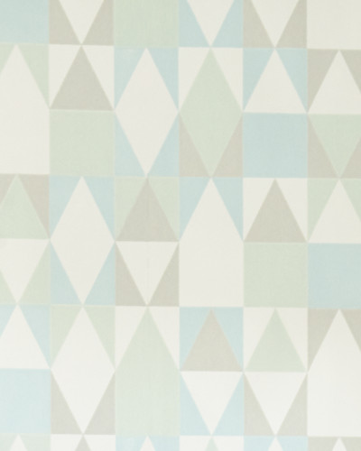 Tapet Alice, Turquoise. Model geometric cu triunghiuri in nuanțe de gri, turcoaz si verde deschis.