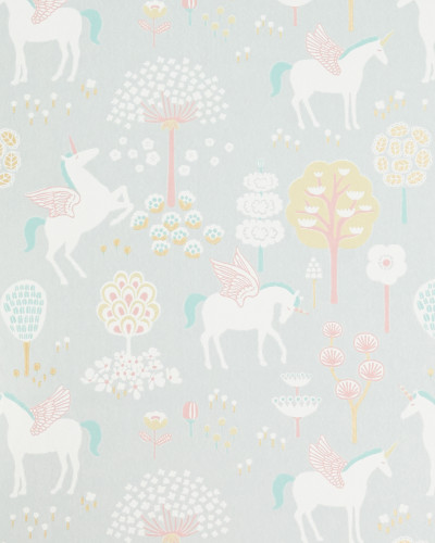 Tapet cu unici cu aripi, culori pastelate, design delicat