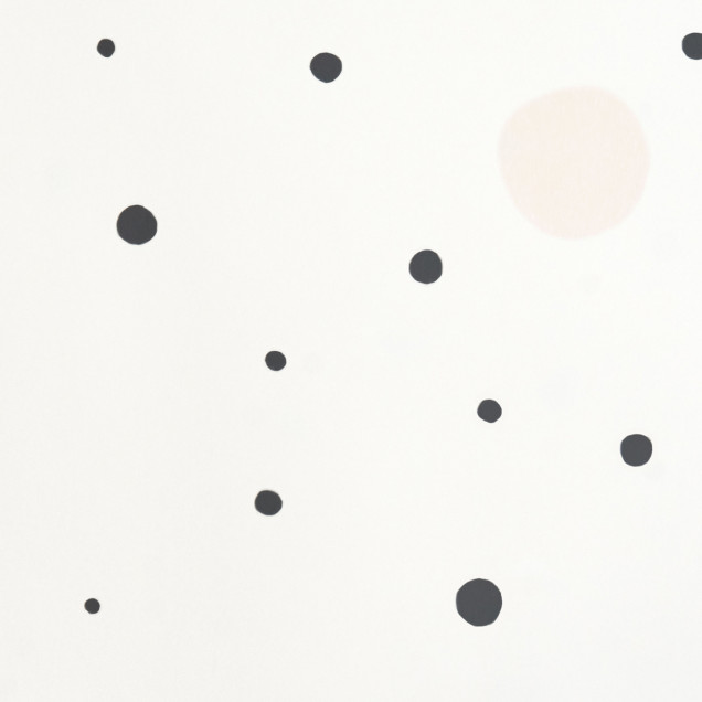 Tapet decorativ modern cu puncte negre și roz pastelate - Confetti Soft Black
