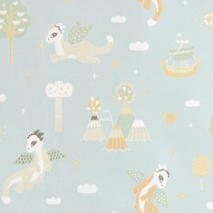 Tapet Magical Adventure, Dusty Blue, Majvillan