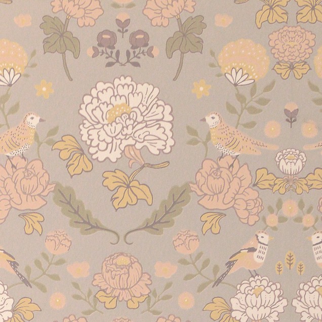 Tapet June, Mindful Grey, Majvillan Tapet cu model floral delicat, June, Mindful Grey, Majvillan