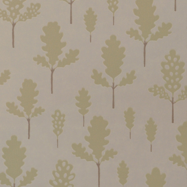 Tapet cu design clasic și elegant, cu modele delicate de stejari, Oak Greige Blue