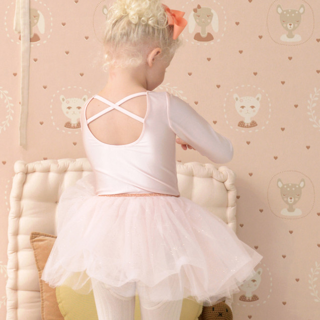 Tapet cu model delicat de inimi si animale drăguțe, Hearts Dusty Warm Pink