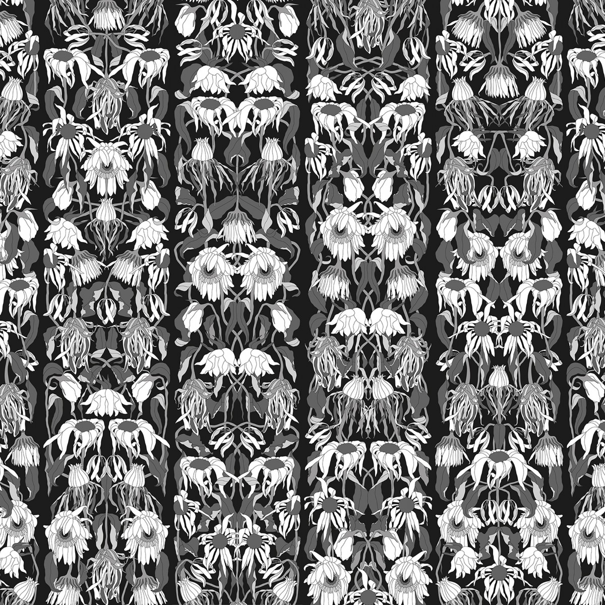 Tapet designer Archives Withered Flowers, Black by Studio Job, NLXL, 4.4mp / rola, Tapet living 