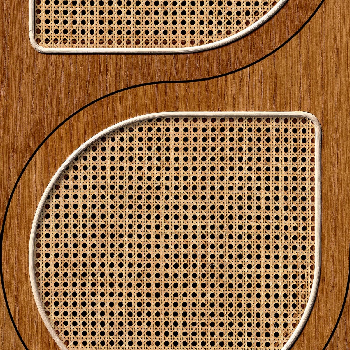 Tapet designer VOS Drops Cane Webbing, Oak by Roderick Vos, NLXL, 4.87mp/rola, Tapet living 