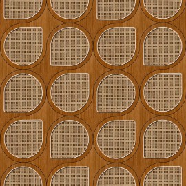 Tapet designer VOS Drops Cane Webbing, Oak by Roderick Vos, NLXL, 4.87mp/rola