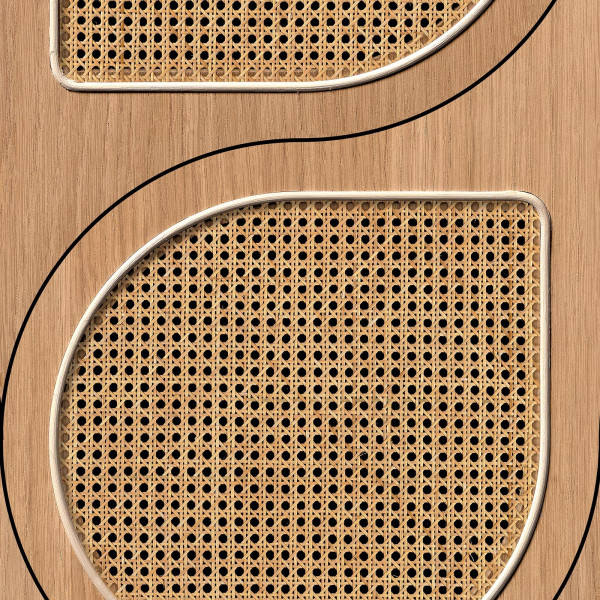 designer VOS Drops Cane Webbing, Maple by Roderick Vos, NLXL, 4.87mp/rola