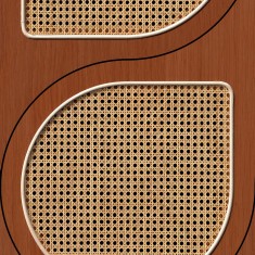 Tapet designer VOS Drops Cane Webbing, Mahogany by Roderick Vos, NLXL, 4.87mp/rola