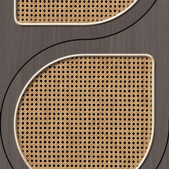 Tapet designer VOS Drops Cane Webbing, Grey by Roderick Vos, NLXL, 4.87mp/rola