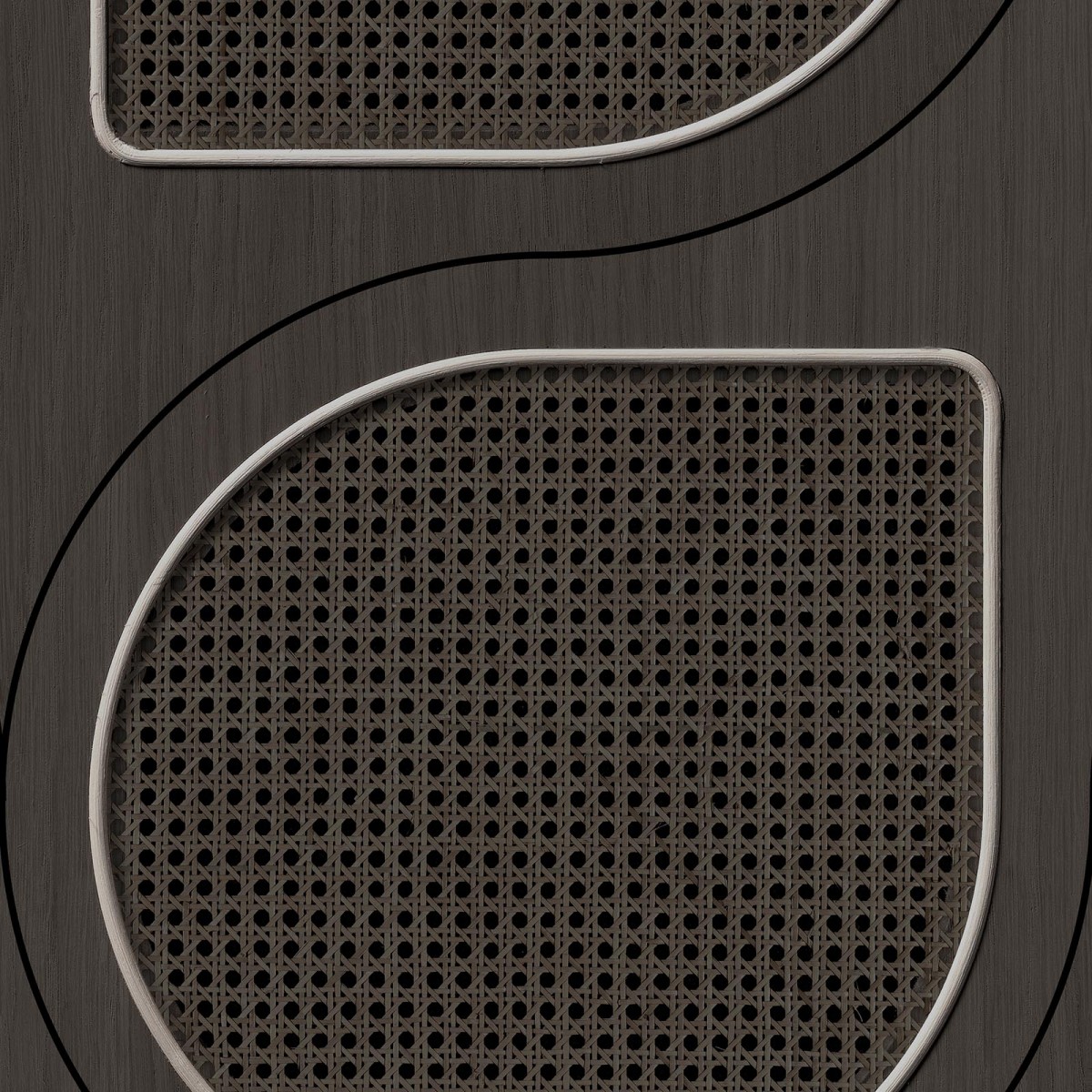 Tapet designer VOS Drops Cane Webbing, Black by Roderick Vos, NLXL, 4.87mp/rola, Tapet living 