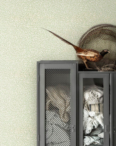 Tapet lavabil cu design delicat de frunze verzi. Ideal pentru living, dormitor sau birou.