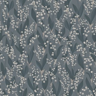 Tapet lavabil Lily of the valley, Indigo Blue, Sandberg, 5.3mp / rola