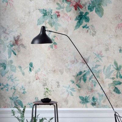 Tapet cu flori pastelate delicate, Faded Passion Clay