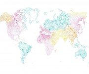 Tapet lavabil World Map Multi, Sandberg, 5.3mp / rola