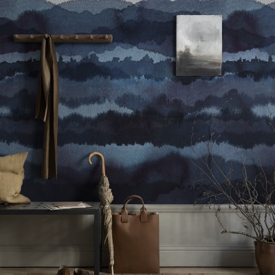 Tapet lavabil cu design abstract în nuanțe de albastru. Ideal pentru un decor minimalist sau contemporan.