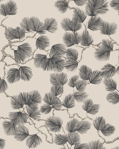 Wallpaper cu design de ace de pin, în nuanțe de maro