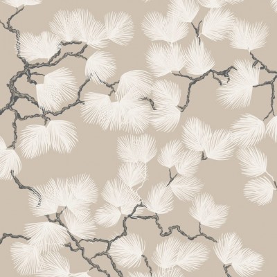 Tapet cu model de ramuri de pin - Pine, Beige
