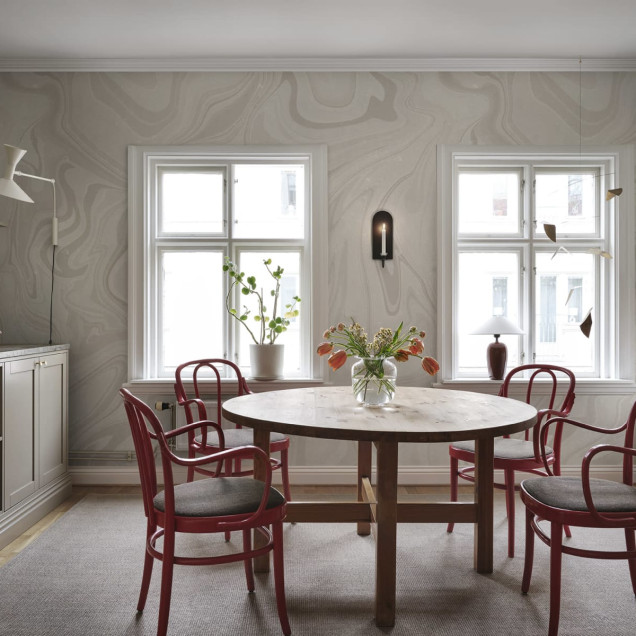Tapet lavabil cu model abstract gri, Klint, Grey, Sandberg