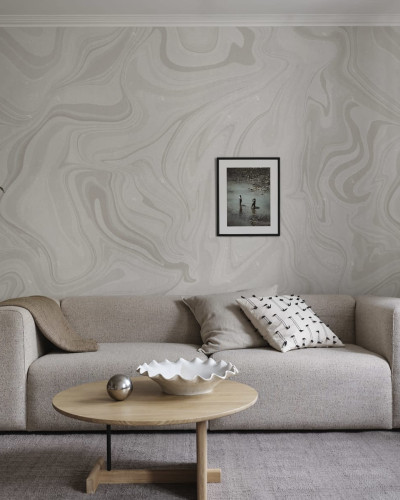 Tapet lavabil cu model abstract gri, Klint, Grey, Sandberg