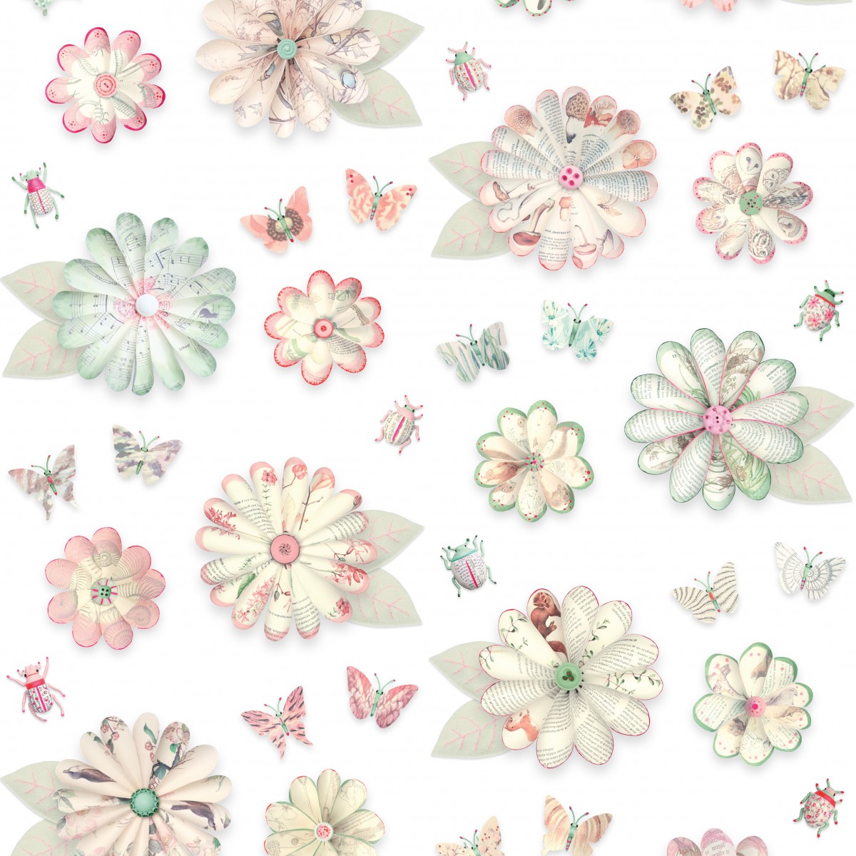 Tapet Studio Ditte SDT-FLOR. Conține culorile: Alb, Alb Pur, Roz, Roz Deschis, Roșu, Roșu Pur, Violet, Violet Erica, Verde, Verde Palid