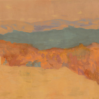 Fototapet abstract cu design artistic în tonuri calde de maro și accente de verde