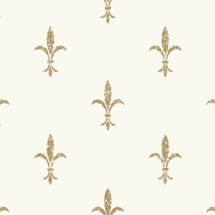 Tapet Fleur De Lis, alb/auriu, York Wallcoverings, 5.6mp / rola
