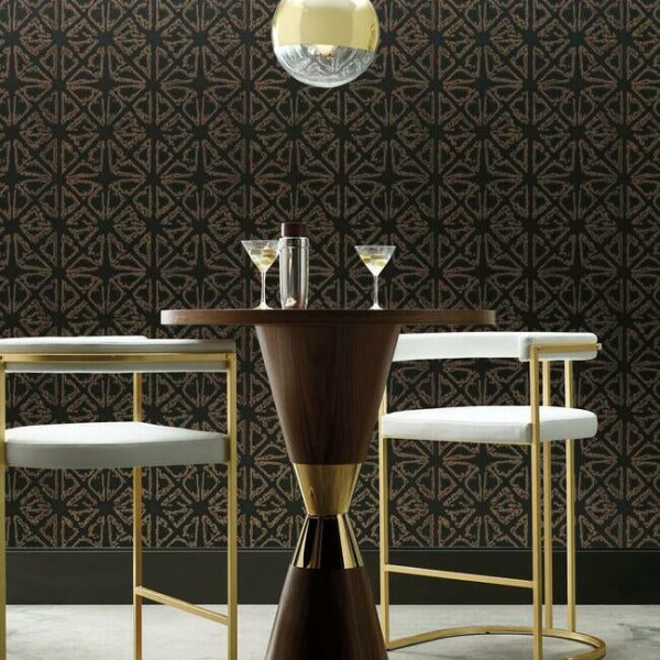 Empire Diamond, negru/auriu, York Wallcoverings, 5.6mp / rola