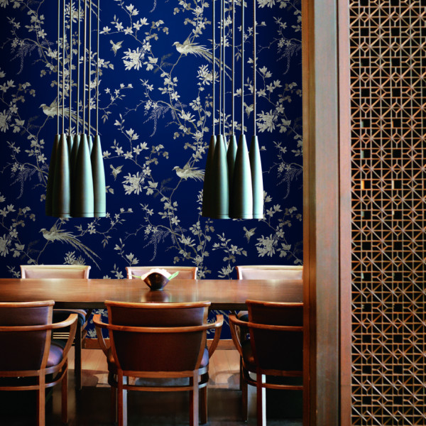Bird And Blossom Chinoserie, albastru, York Wallcoverings, 5.6mp / rola