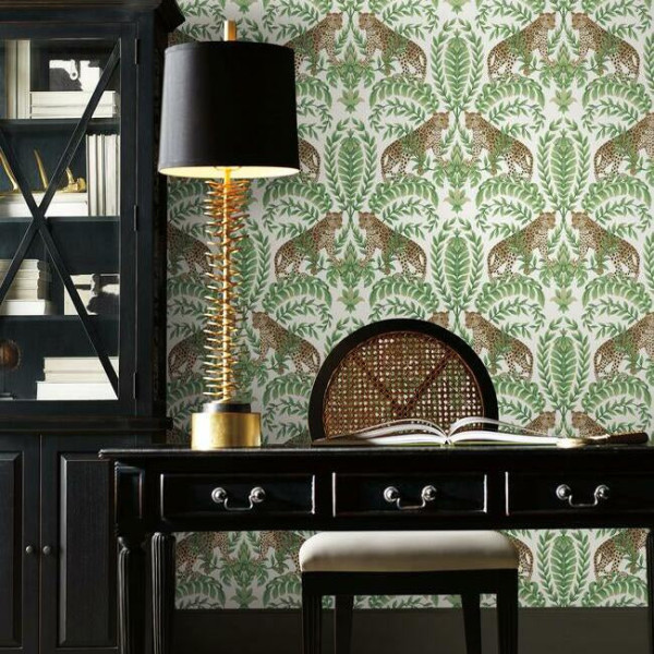 Jungle Leopard, alb/verde, York Wallcoverings, 5.6mp / rola