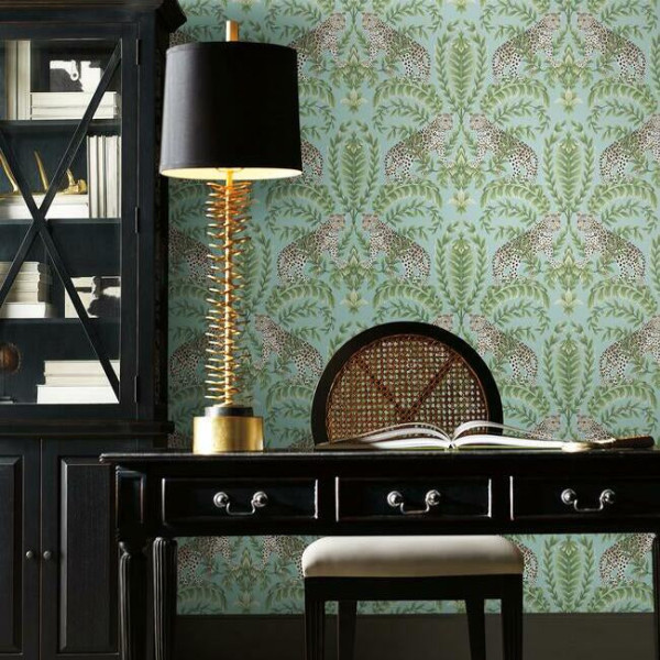Jungle Leopard, turcoaz, York Wallcoverings, 5.6mp / rola