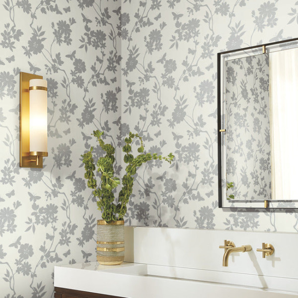 Flutter Vine, alb/argintiu, York Wallcoverings, 5.6mp / rola