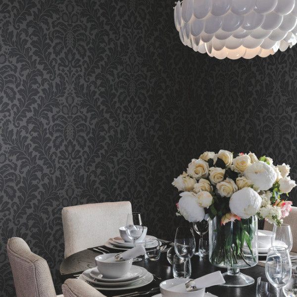 Modern Romance, negru, York Wallcoverings, 5.6mp / rola