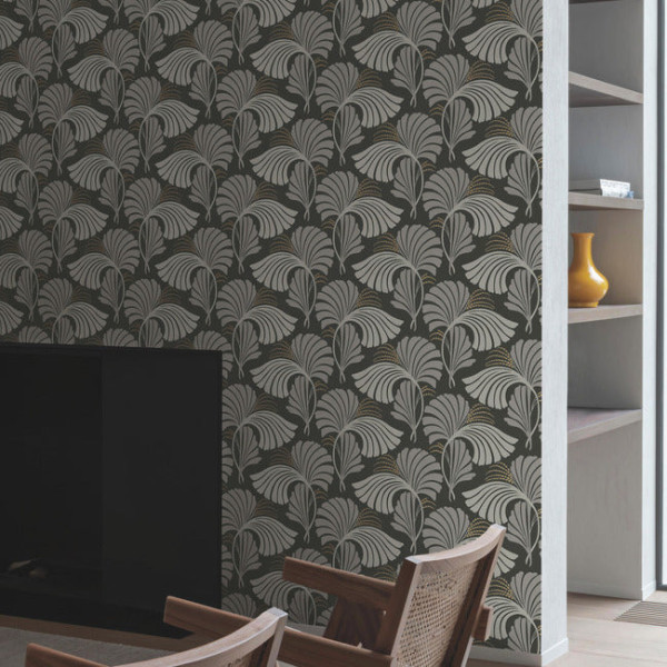 Dancing Leaves, negru, York Wallcoverings, 5.6mp / rola