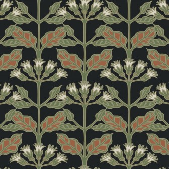 Tapet Tracery Blooms, Negru/Multi, York Wallcoverings, 5.6mp / rola